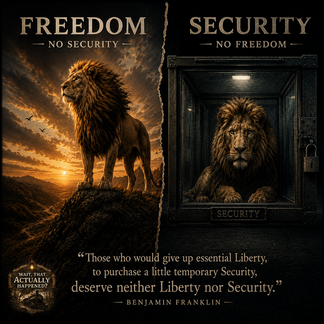Those who would give up essential Liberty, to purchase a little temporary Security, deserve neither Liberty nor Security.